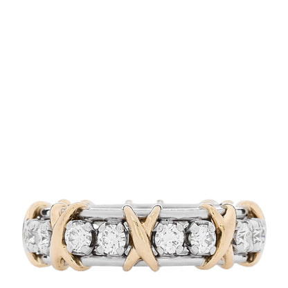 Tiffany Platinum 18K Yellow Gold Diamond Schlumberger Sixteen Stone Ring 53 6.5 3 of 6