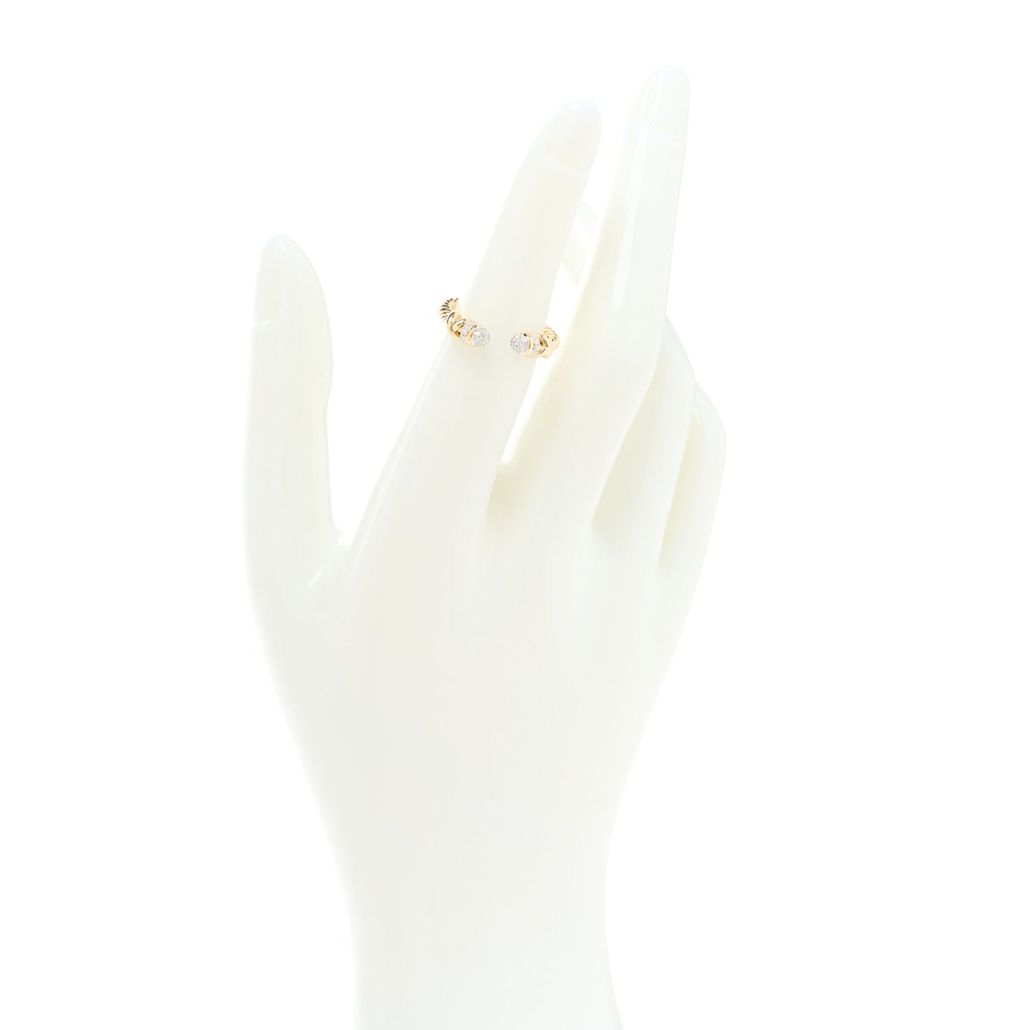 David Yurman 18K Yellow Diamond Petite Helena Open Ring 49 4.75 2 of 4
