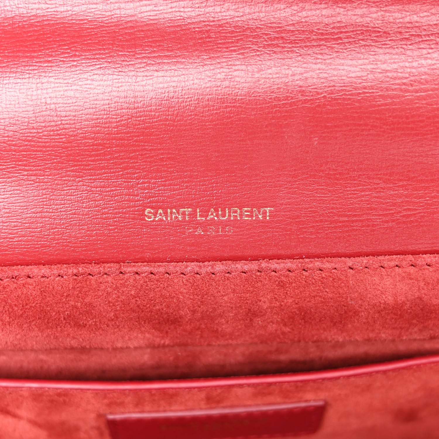 Saint Laurent Smooth Calfskin Suede Medium Bellechasse Red 6 of 12
