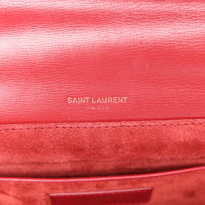 Saint Laurent Smooth Calfskin Suede Medium Bellechasse Red 6 of 12