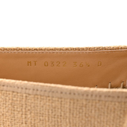 Christian Dior Canvas Embroidered Granville Union Motif Espadrille 36.5 Beige 6 of 8