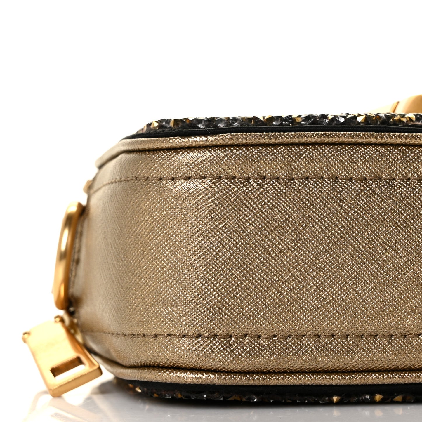 Saffiano Crystal Embellished Snapshot Camera Bag