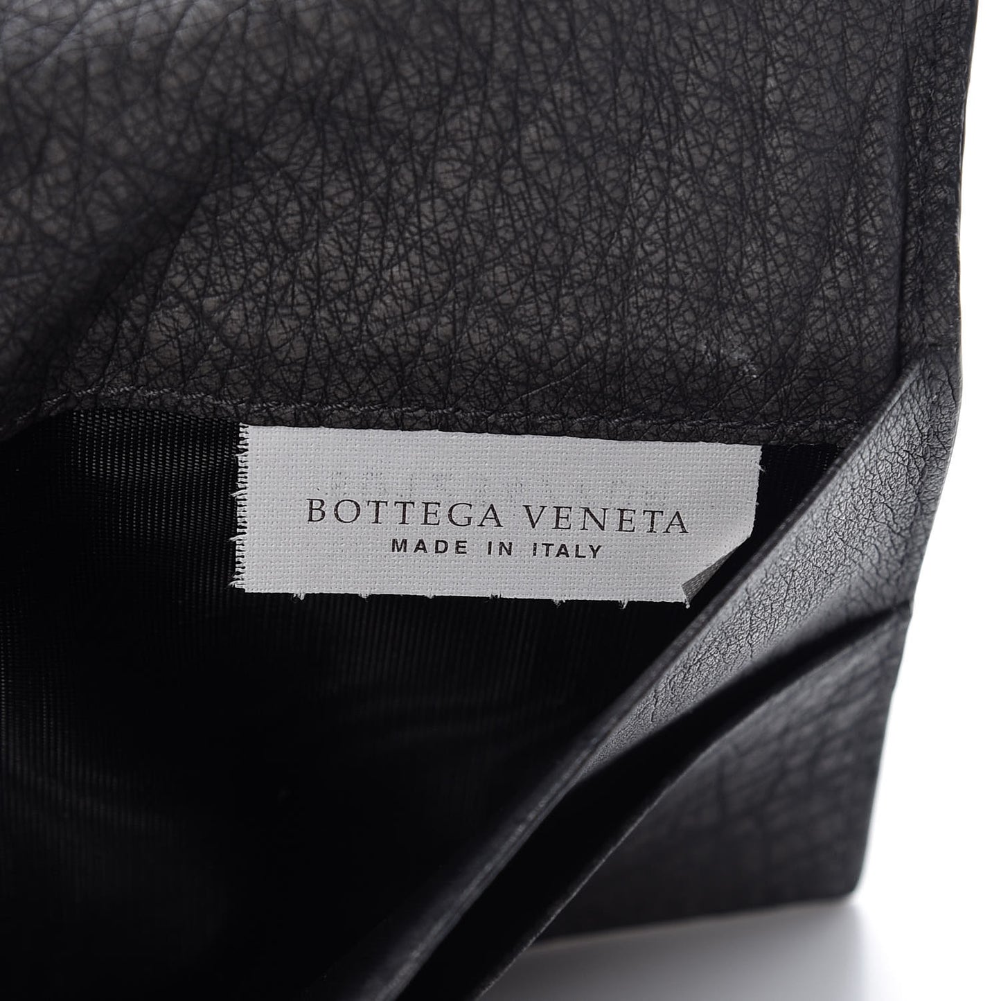 Ostrich Intrecciato Flap Wallet Ardoise