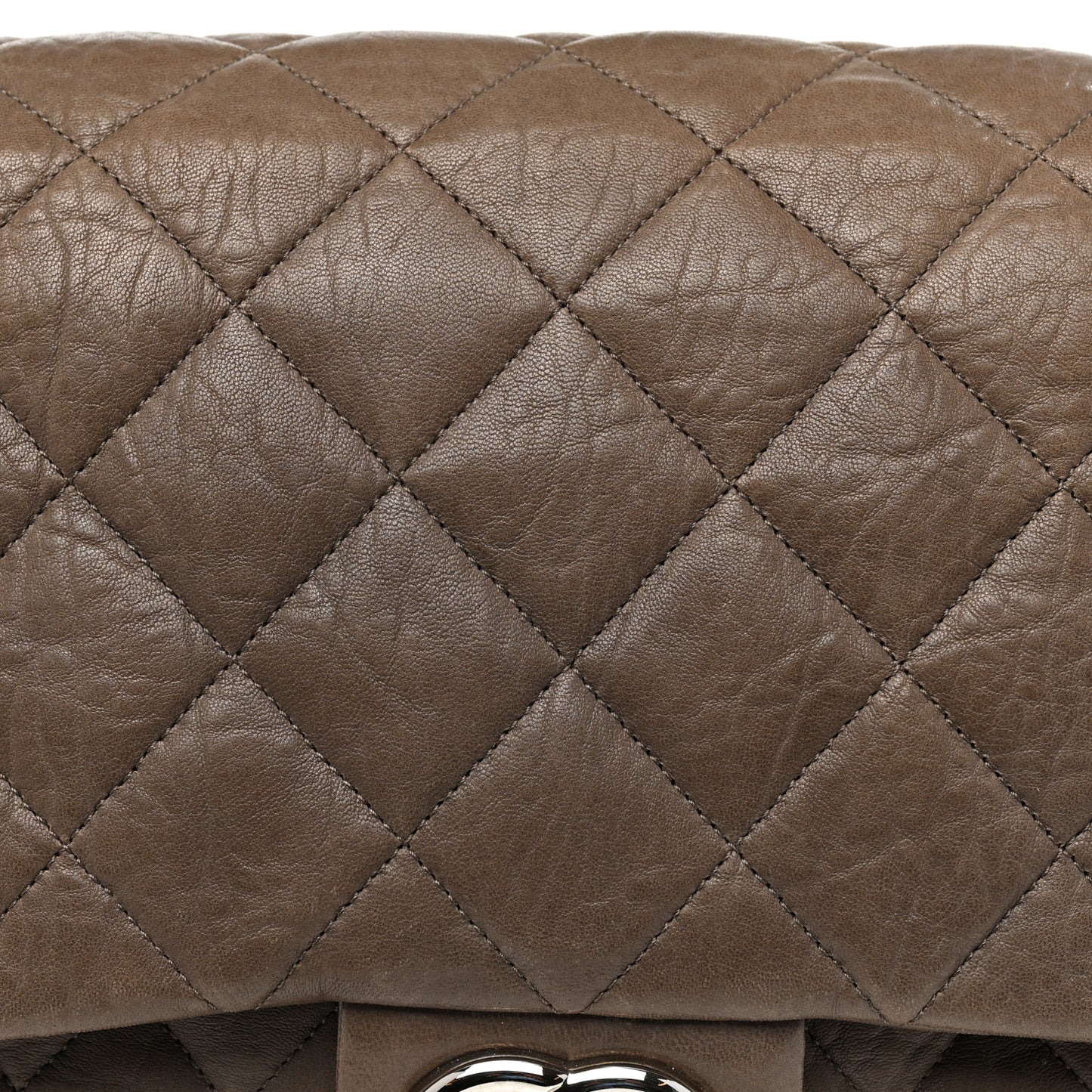 Washed Lambskin Quilted Maxi Chain Around Flap Taupe