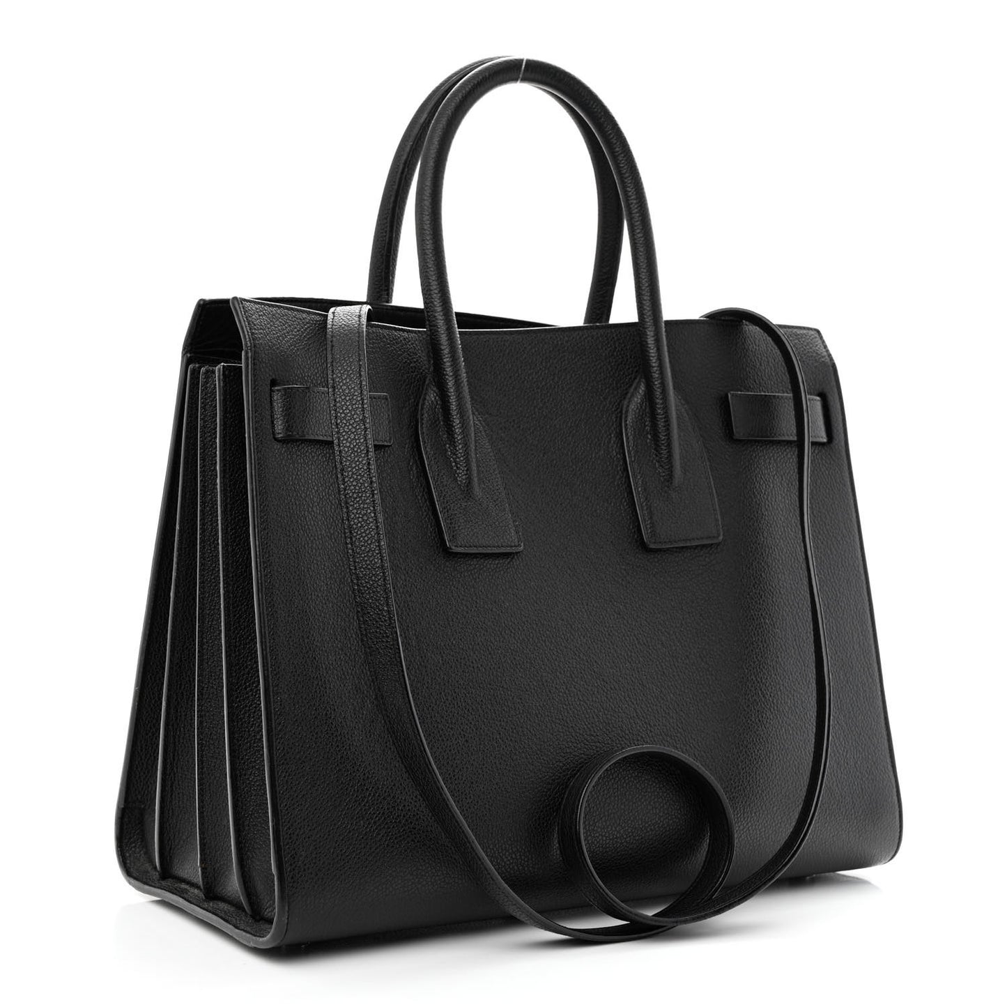 Grained Calfskin Small Sac De Jour Black