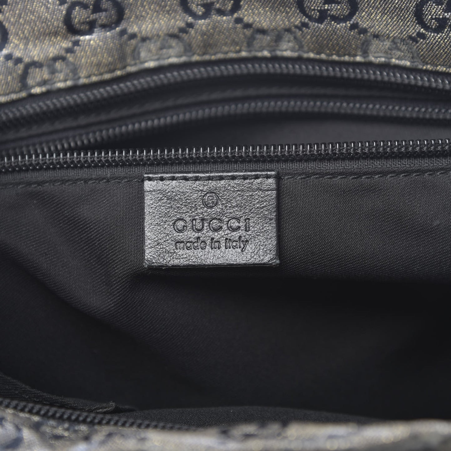 Crystal Monogram Medium Web Handle Bucket Tote Black