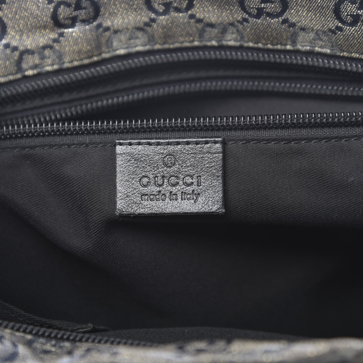 Gucci Crystal Monogram Medium Web Handle Bucket Tote Black 6 of 14