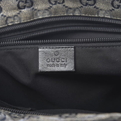 Gucci Crystal Monogram Medium Web Handle Bucket Tote Black 6 of 14