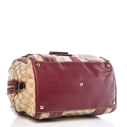 Gucci Monogram Medium Aviatrix Boston Ebony Bordeaux 4 of 11