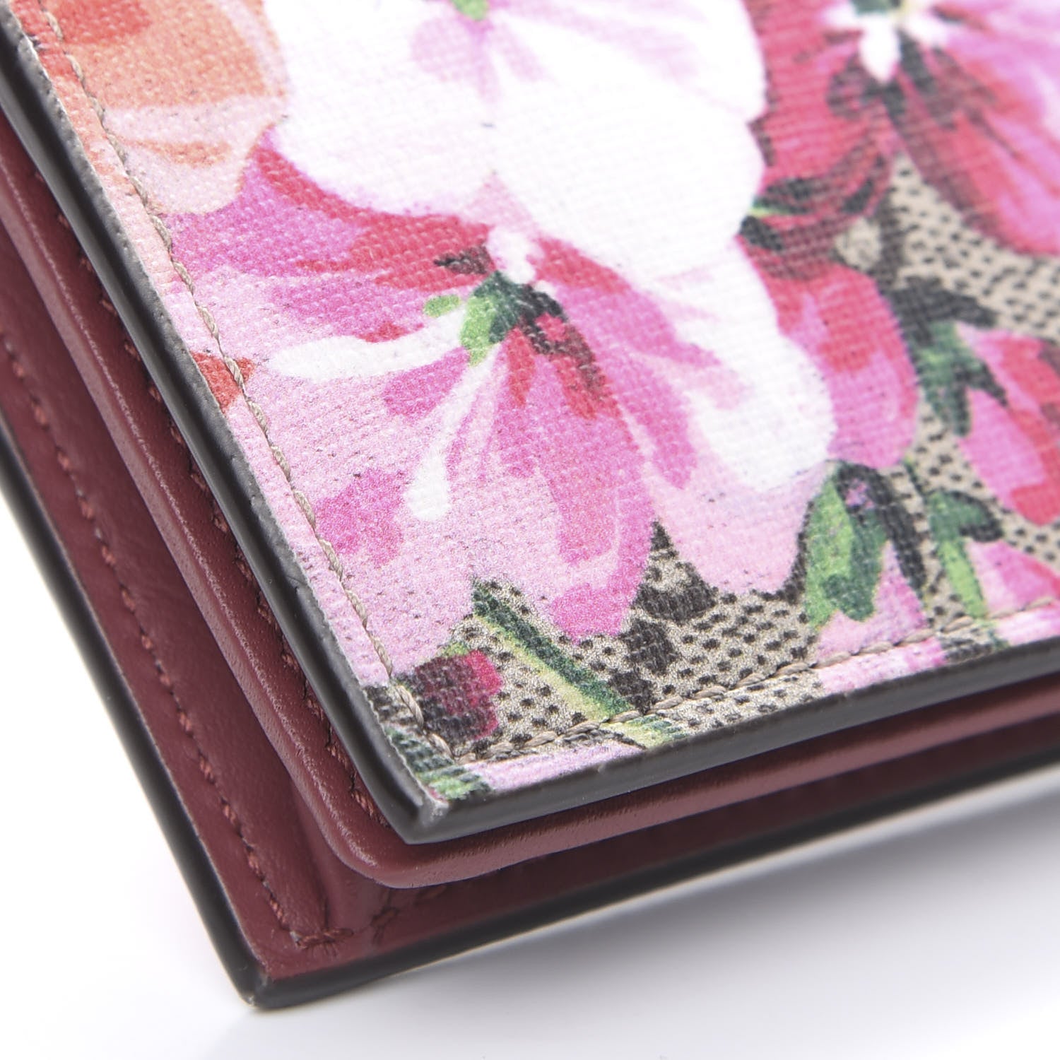 Gucci GG Supreme Monogram Blooms Card Case Beige Multicolor Dry Rose 8 of 10