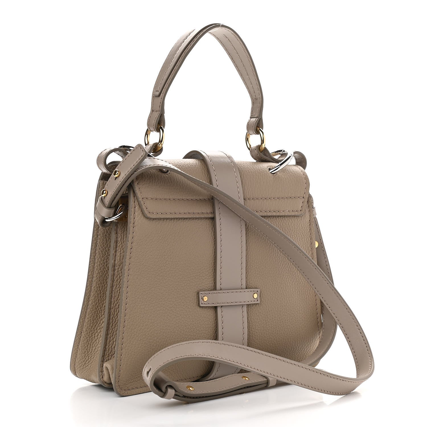 Chloe Shiny Grained Calfskin Small Aby Day Shoulder Bag Motty Grey 3 of 9