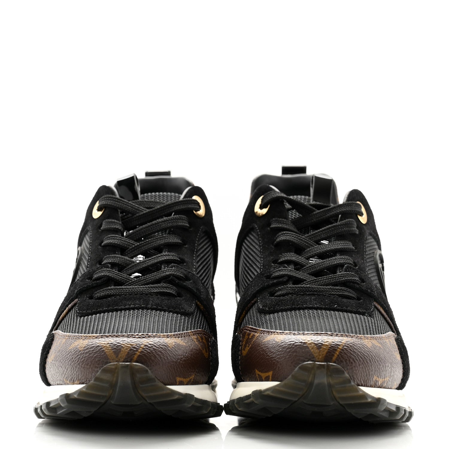 Louis Vuitton Suede Monogram Run Away Sneakers 37 Black 2 of 8