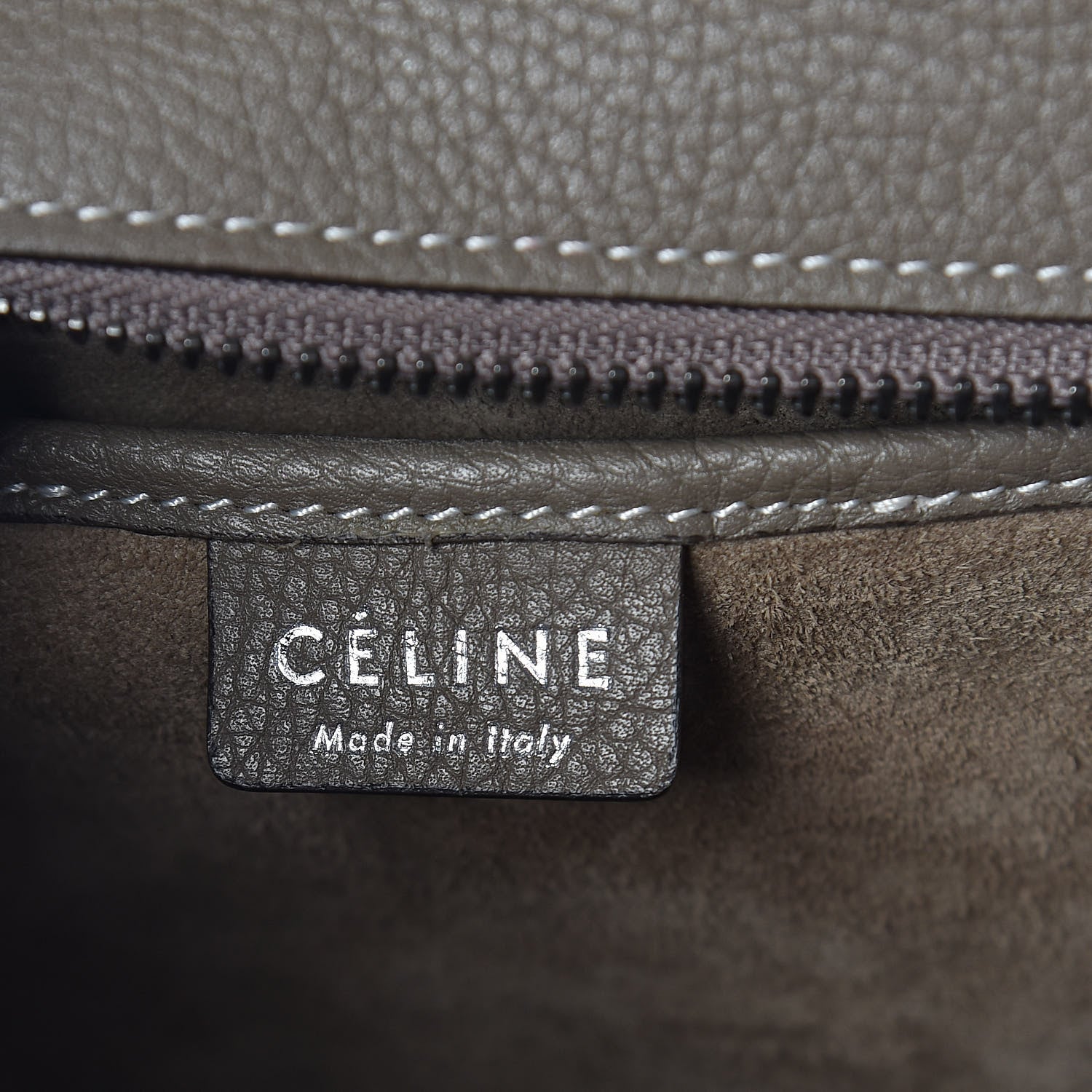 Celine Drummed Calfskin Nano Luggage Souris 6 of 9