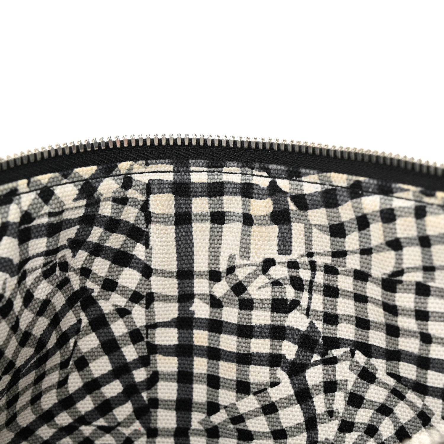MCM Visetos Liz Shopper Tote Pouch White Black 10 of 14