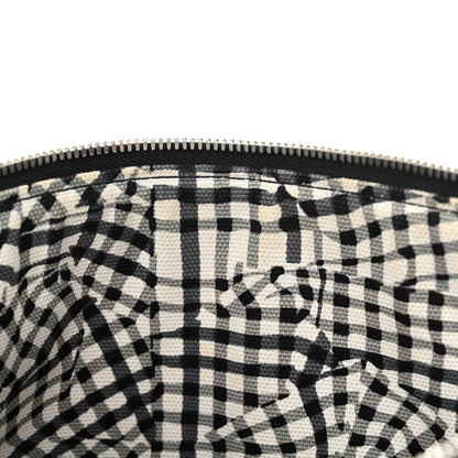 MCM Visetos Liz Shopper Tote Pouch White Black 10 of 14