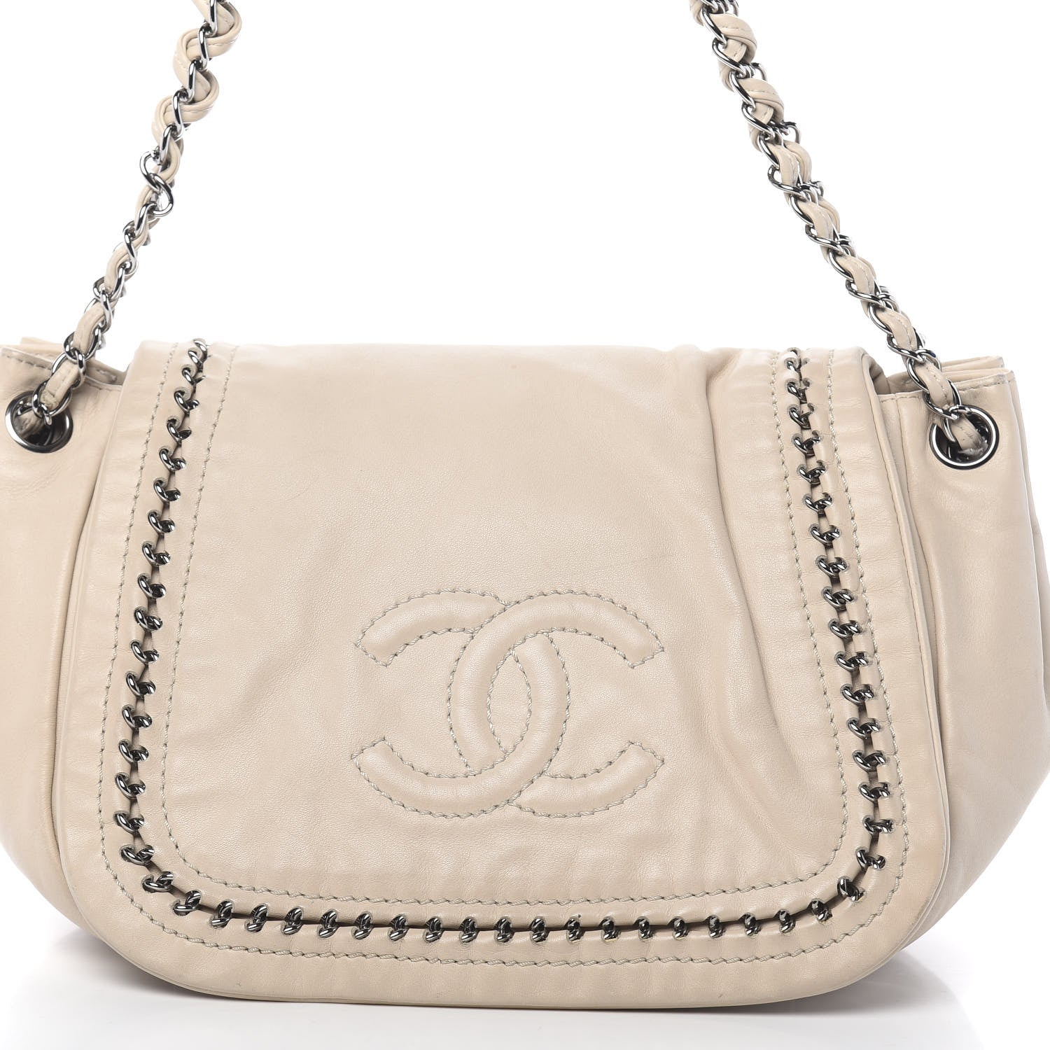Chanel Smooth Calfskin Luxe Ligne Flap Light Beige 13 of 15