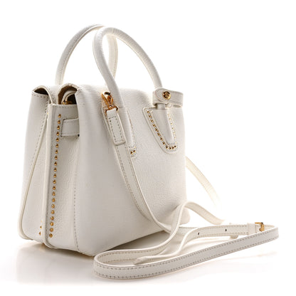 MCM Grained Calfskin Studded Mini Milla Tote White 3 of 10