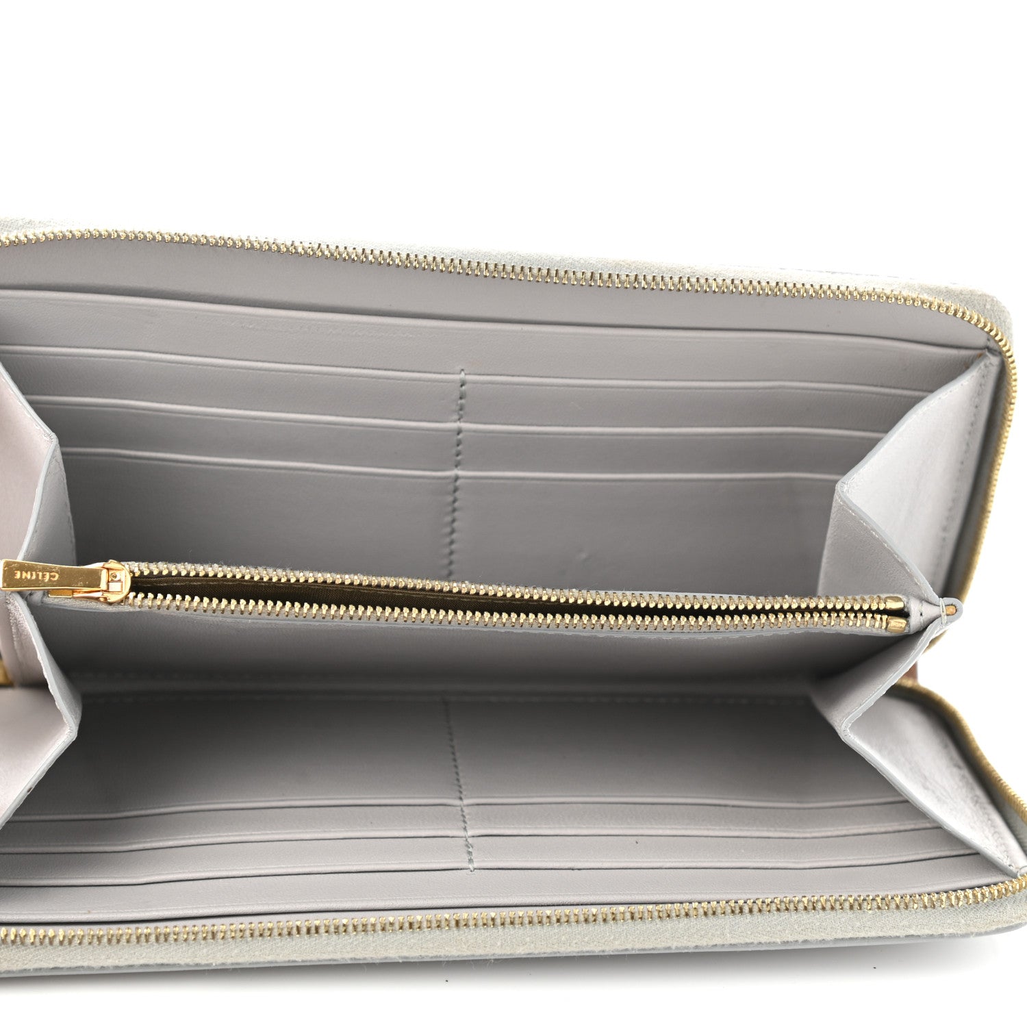 Celine Lambskin Large Zip Around Multifunction Wallet Grey 5 of 10