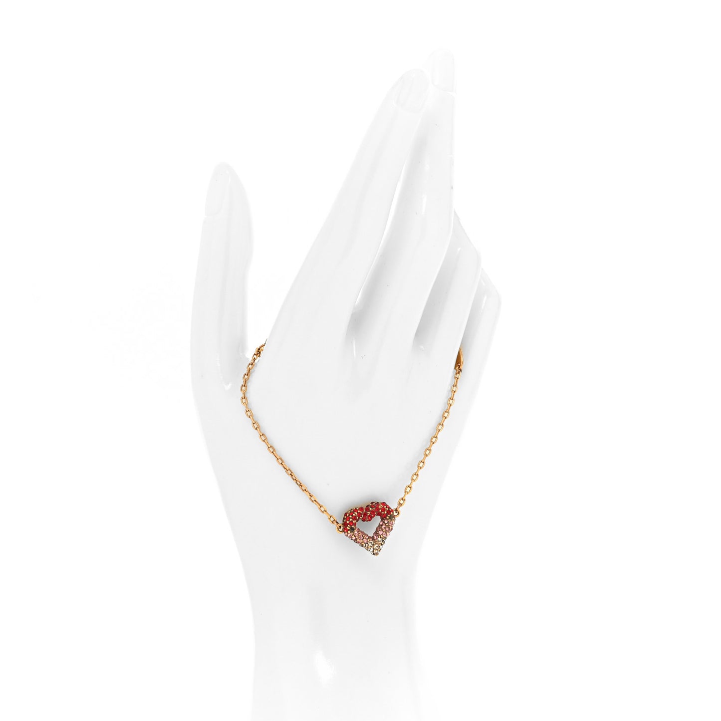 Swarovski LV and V Heart Strass Bracelet Rose Gold