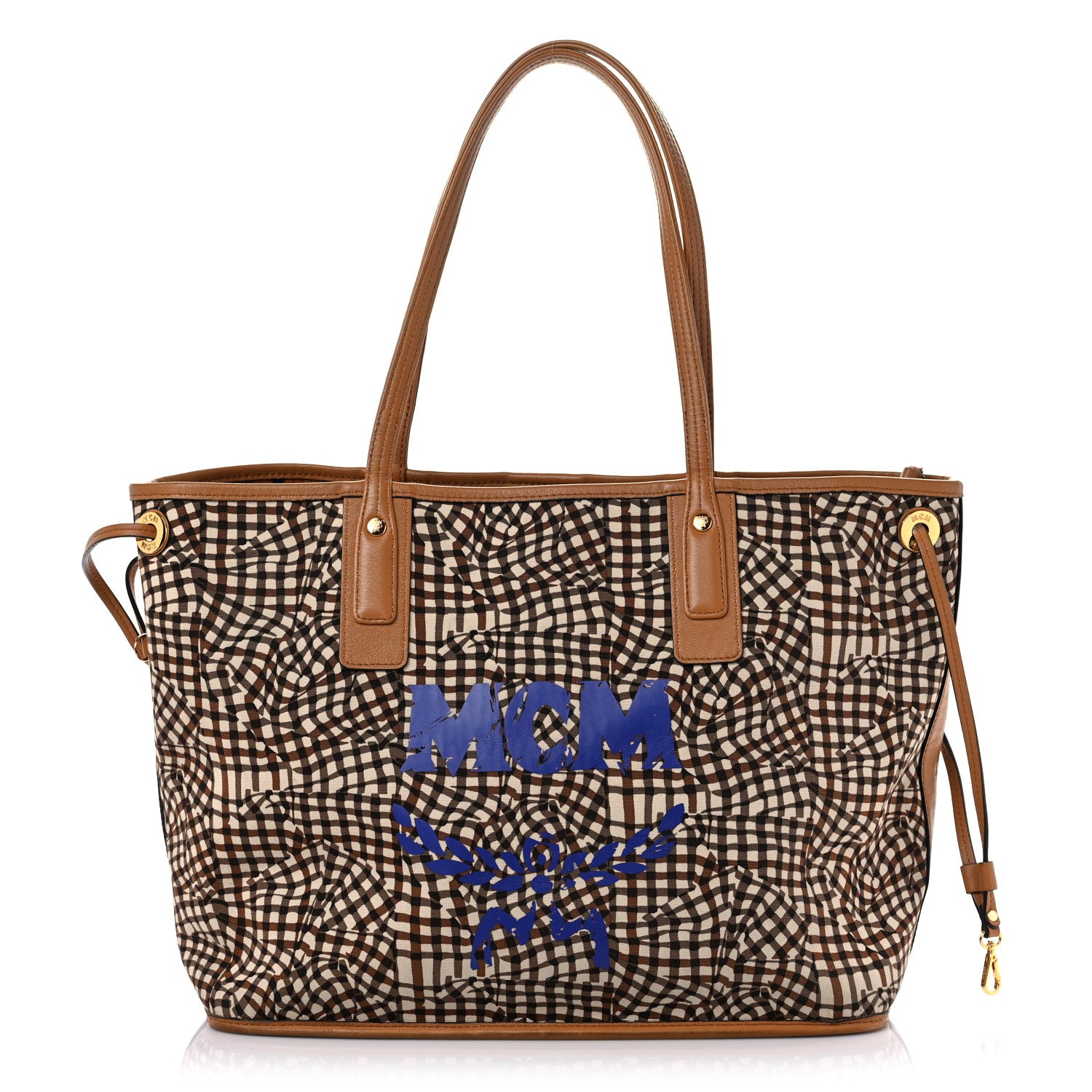 MCM Visetos Medium Project Reversible Shopper Tote Cognac 9 of 20