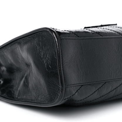 Saint Laurent Crinkled Calfskin Matelasse Monogram Medium Niki Shopper Tote Black 8 of 9