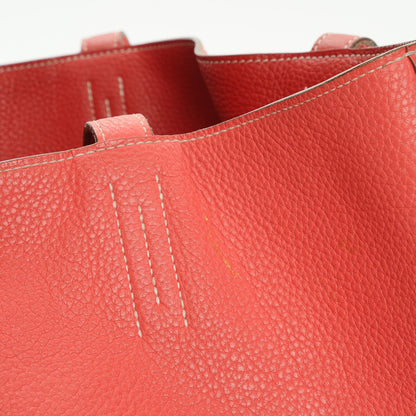 Hermes Taurillon Clemence Double Sens 36 Reversible Tote Peony Sanguine 11 of 17