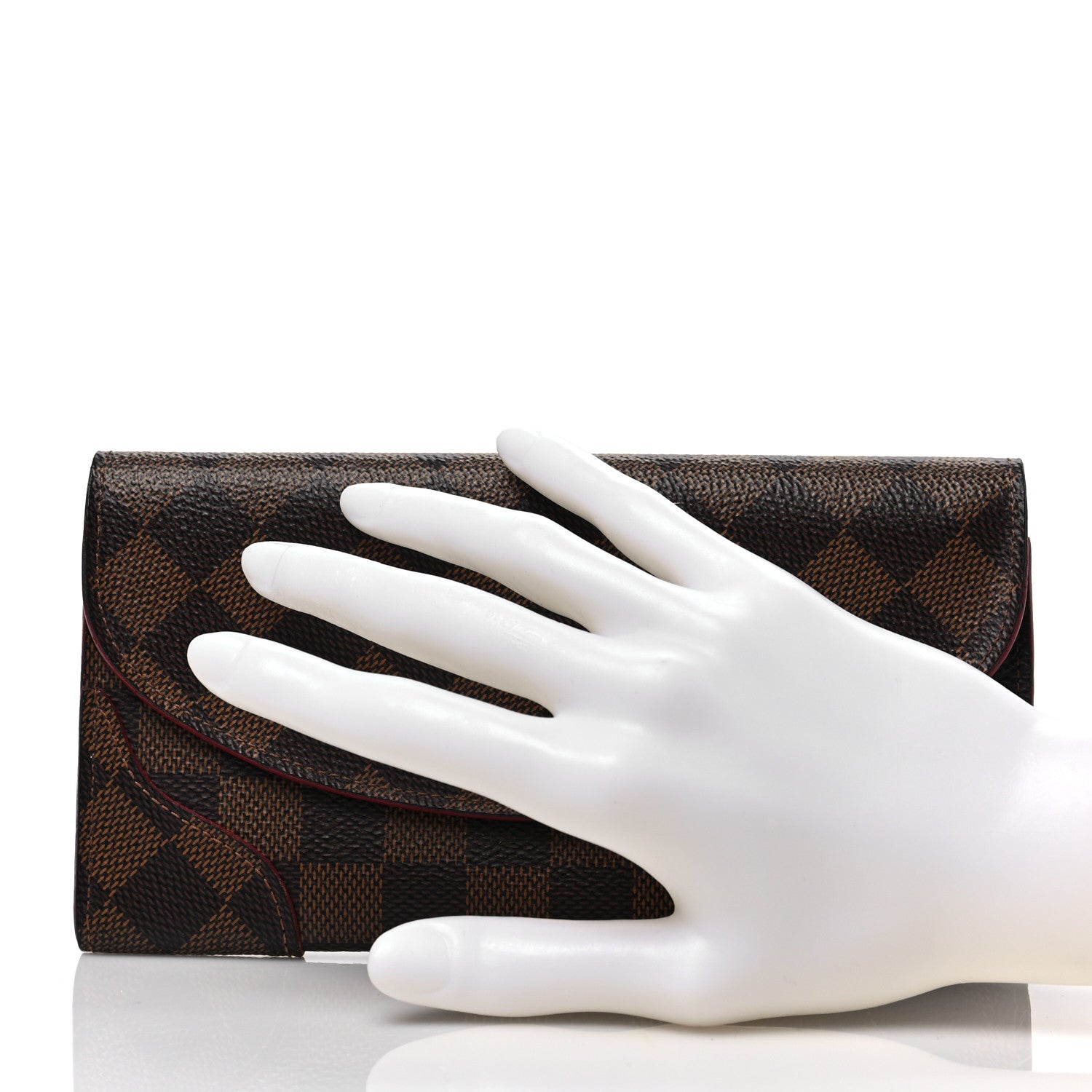 Louis Vuitton Damier Ebene Caissa Wallet Cherry 2 of 7