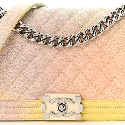 Chanel Caviar Quilted Medium Cuba Rainbow Boy Flap Pink Multicolor 8 of 10