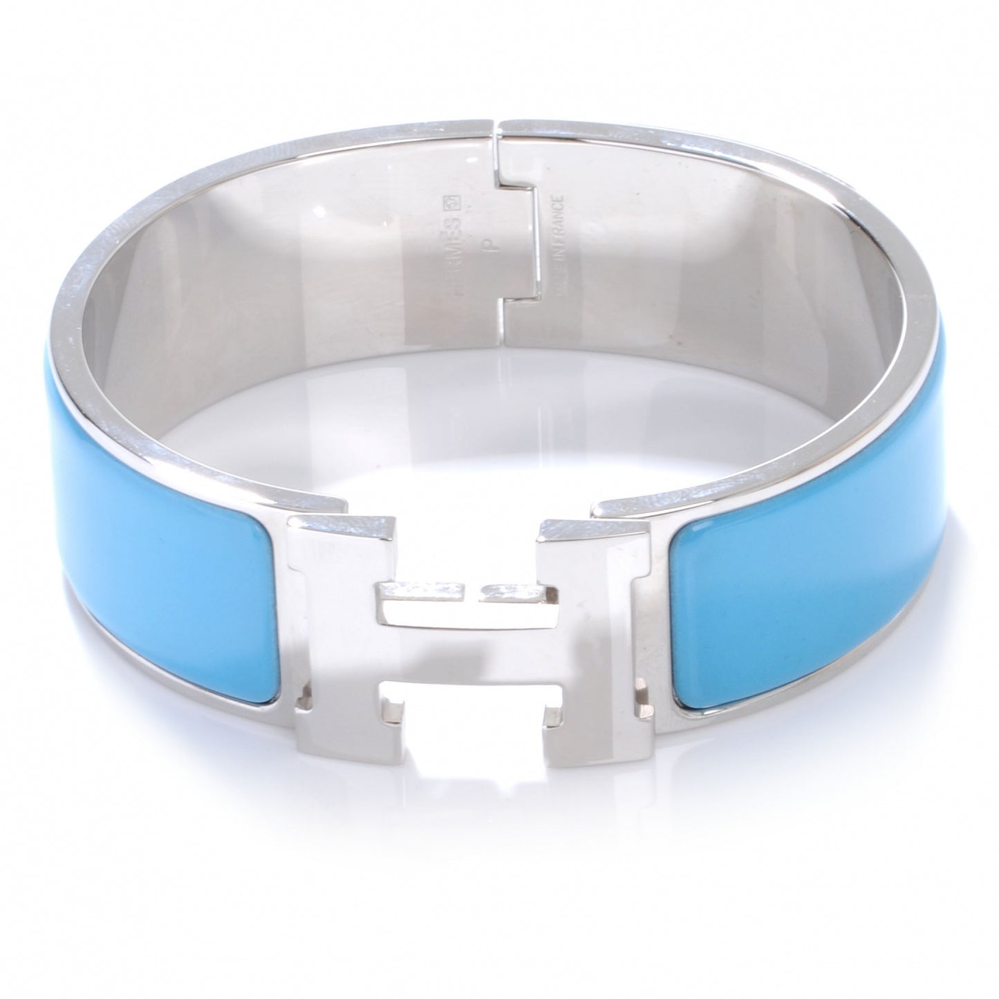 Enamel Wide Clic Clac H Bracelet GM Bleu Azure