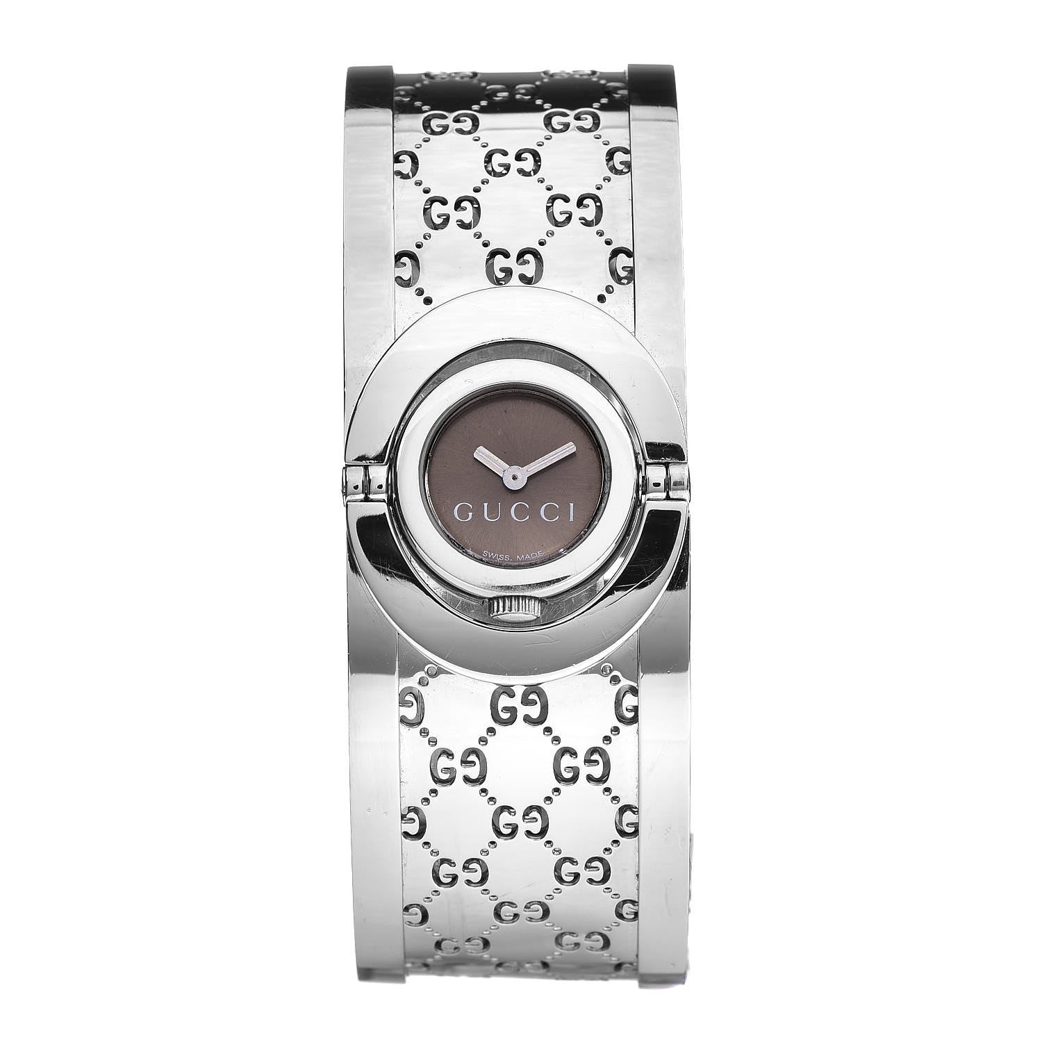 Gucci Stainless Steel 23mm Twirl Quartz Watch Brown 1 of 8