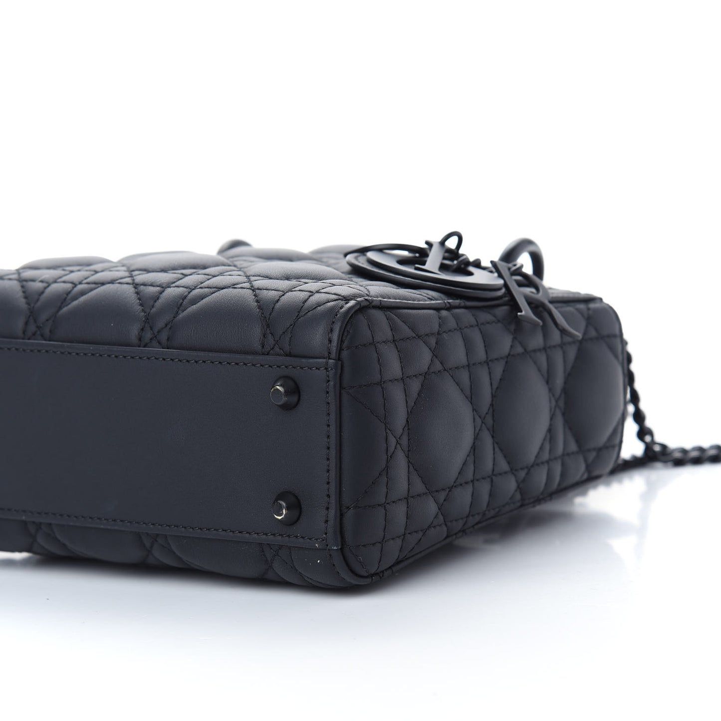 Ultra Matte Calfskin Cannage Mini Lady Dior Black