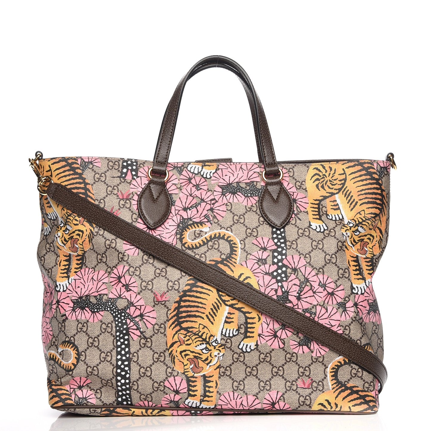 Soft GG Supreme Monogram Bengal Medium Crossbody Tote Beige Pink