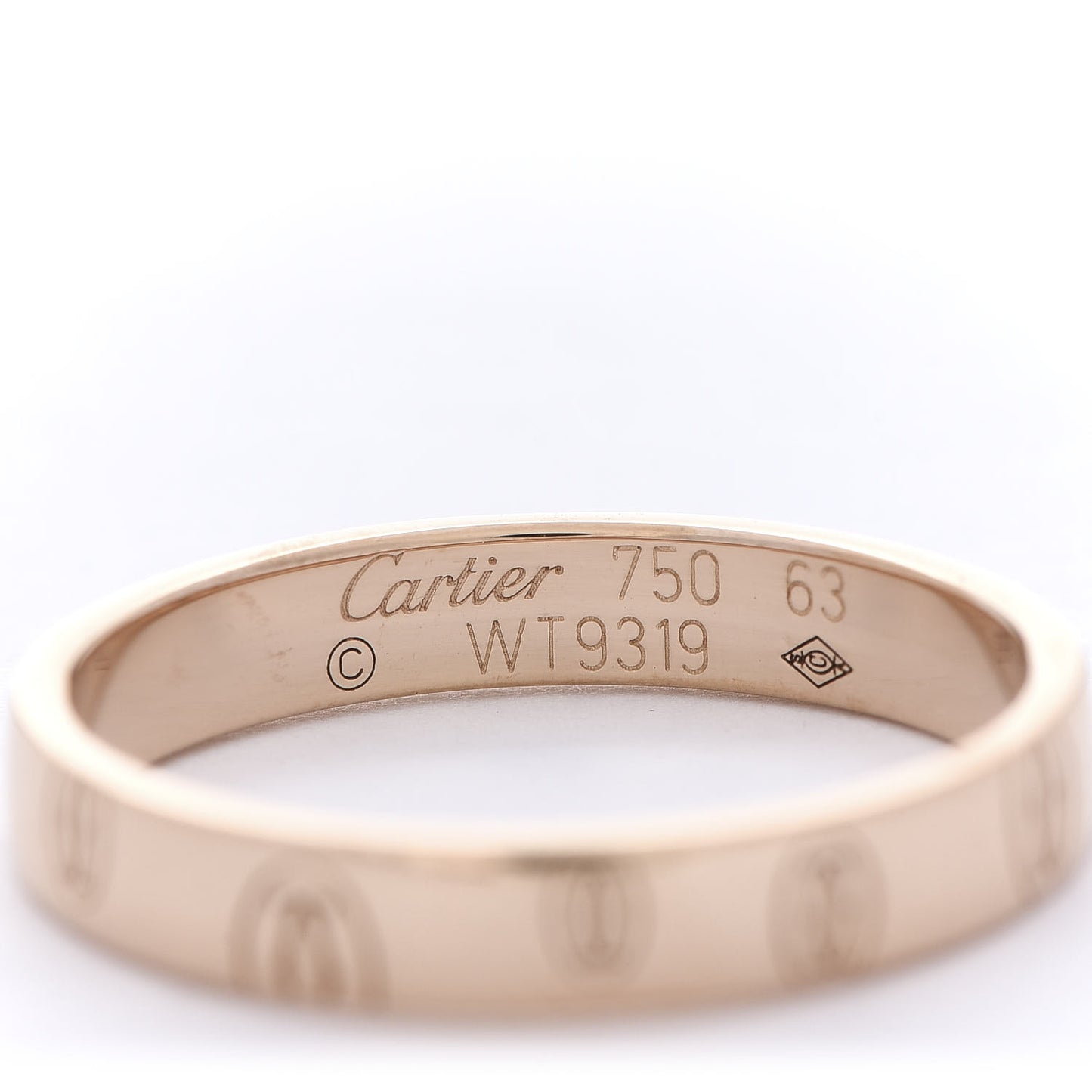 18K Pink Gold 4mm Happy Birthday Band Ring 63 10.5