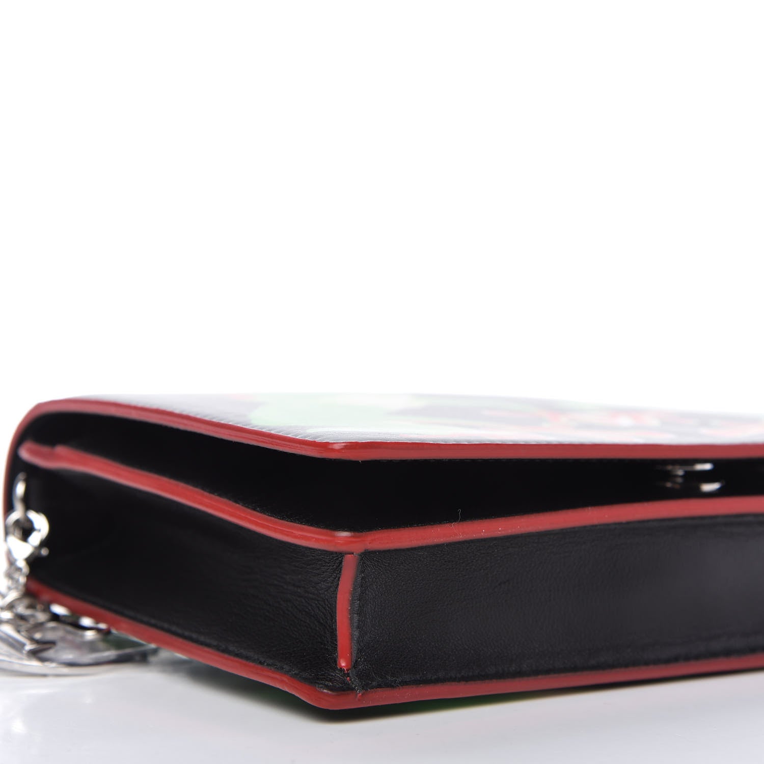 Christian Dior X CHRIS MARTIN Calfskin Wallet On Chain WOC Black Multicolor 6 of 10