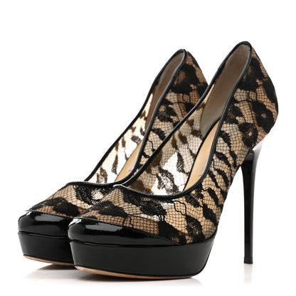 Jimmy Choo Lace Patent Pumps 36.5 Black 4 of 11