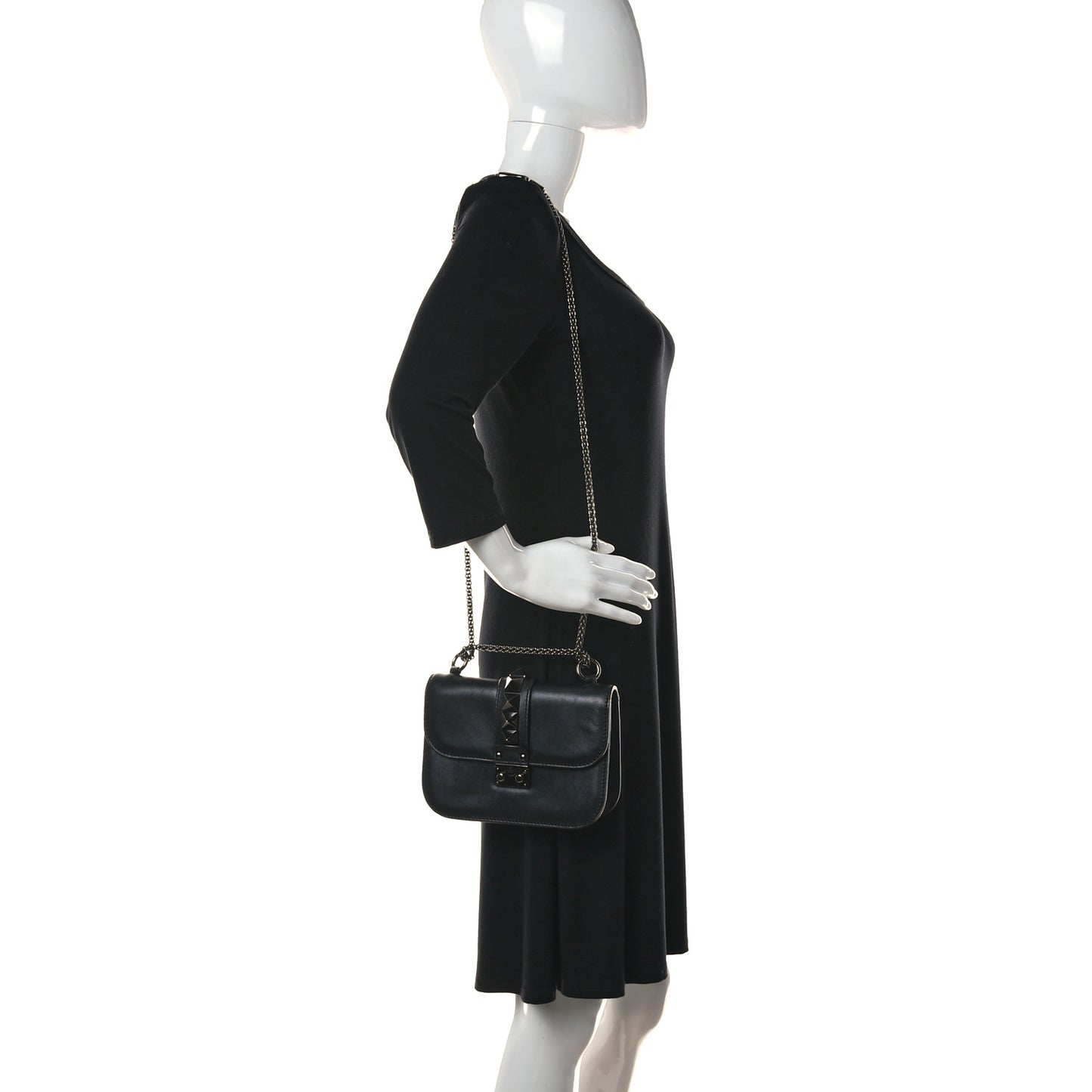 Vitello Small Glam Lock Rockstud Flap
