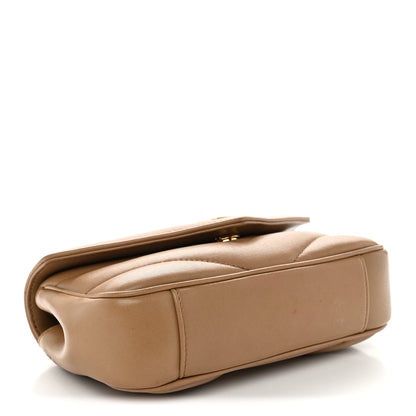 Saint Laurent Lambskin Chevron Quilted Small Loulou Natural Tan 4 of 13