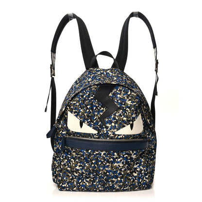 Fendi Nylon Vitello Elite Flamingo Granite Lightning Monster Eyes Backpack Military Lavagna Multicolor 1 of 10
