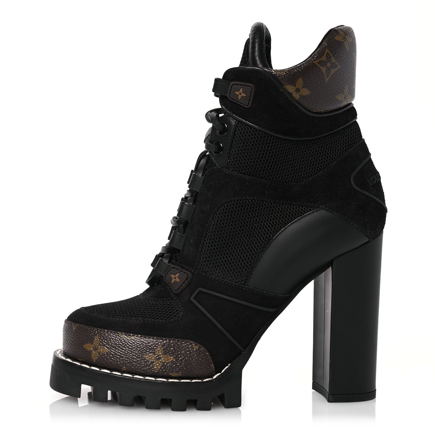Louis Vuitton Suede Calfskin Monogram Star Trail Ankle Boots 38 Black 1 of 11