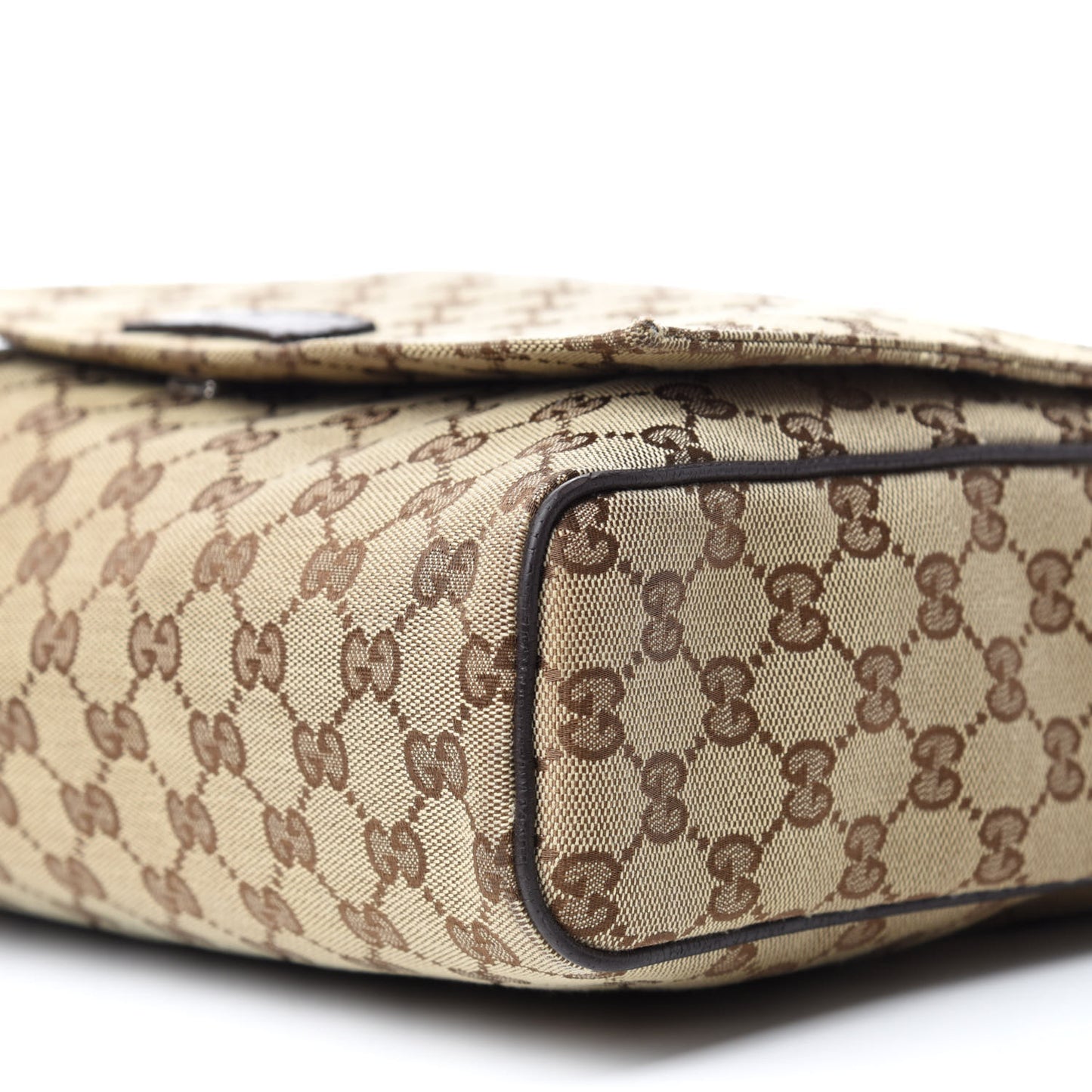 Monogram Small Flap Messenger Bag Beige Dark Brown