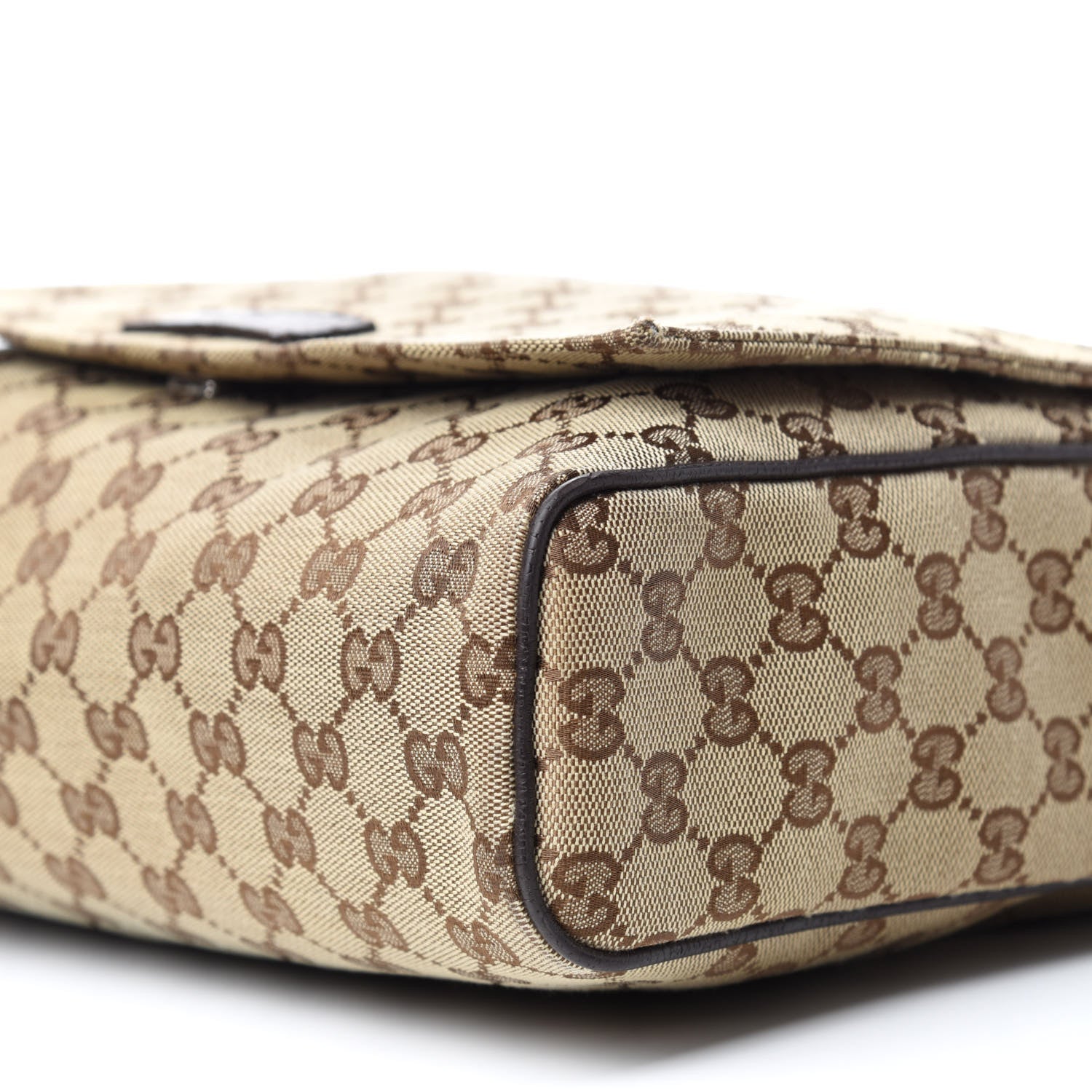Gucci Monogram Small Flap Messenger Bag Beige Dark Brown 7 of 13
