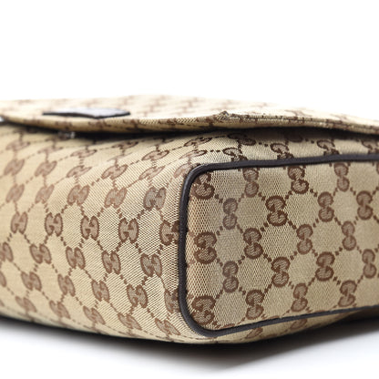 Gucci Monogram Small Flap Messenger Bag Beige Dark Brown 7 of 13