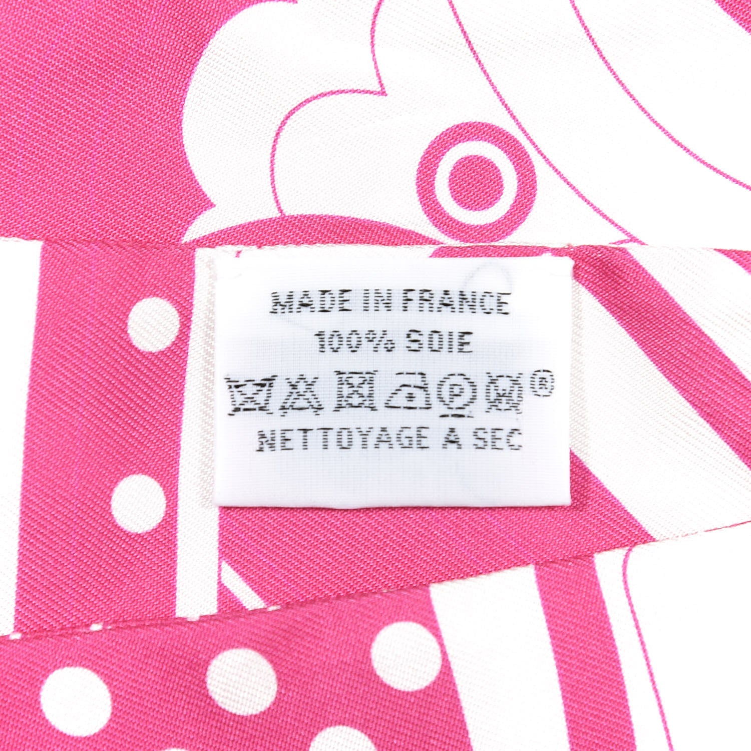 Hermes Silk Faubourg Rainbow Twilly Rose Vif White 3 of 4