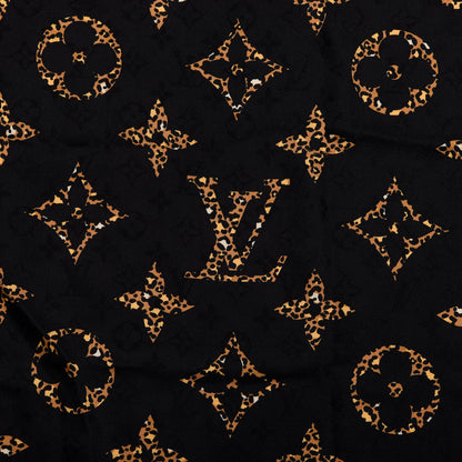 Louis Vuitton Wool Silk Monogram Giant Jungle Scarf Black 3 of 4