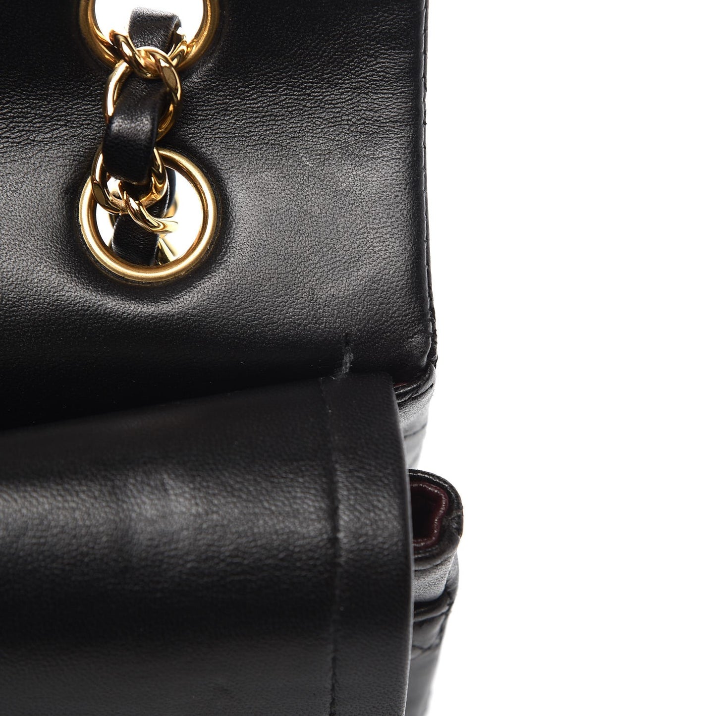 Lambskin Quilted Medium Double Flap Black