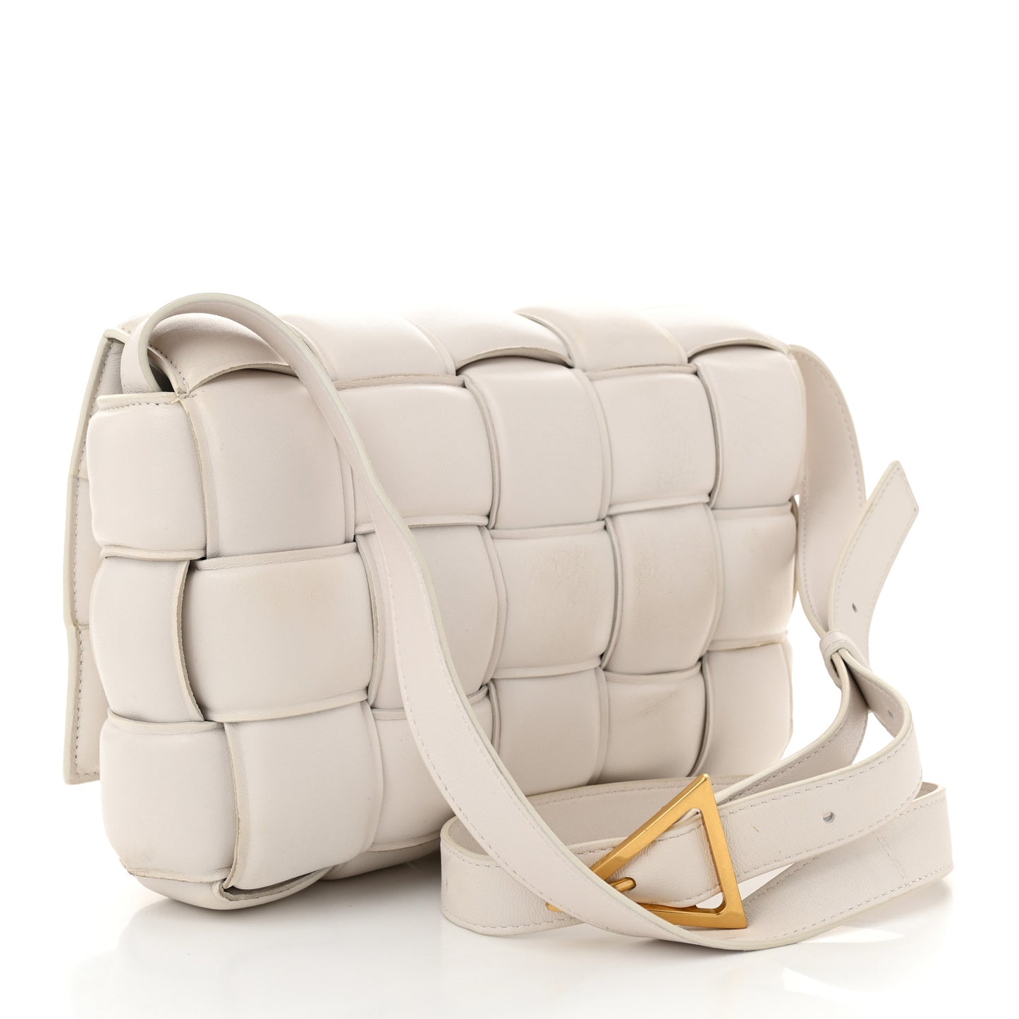 Nappa Maxi Intreccio Padded Cassette Crossbody Bag Chalk