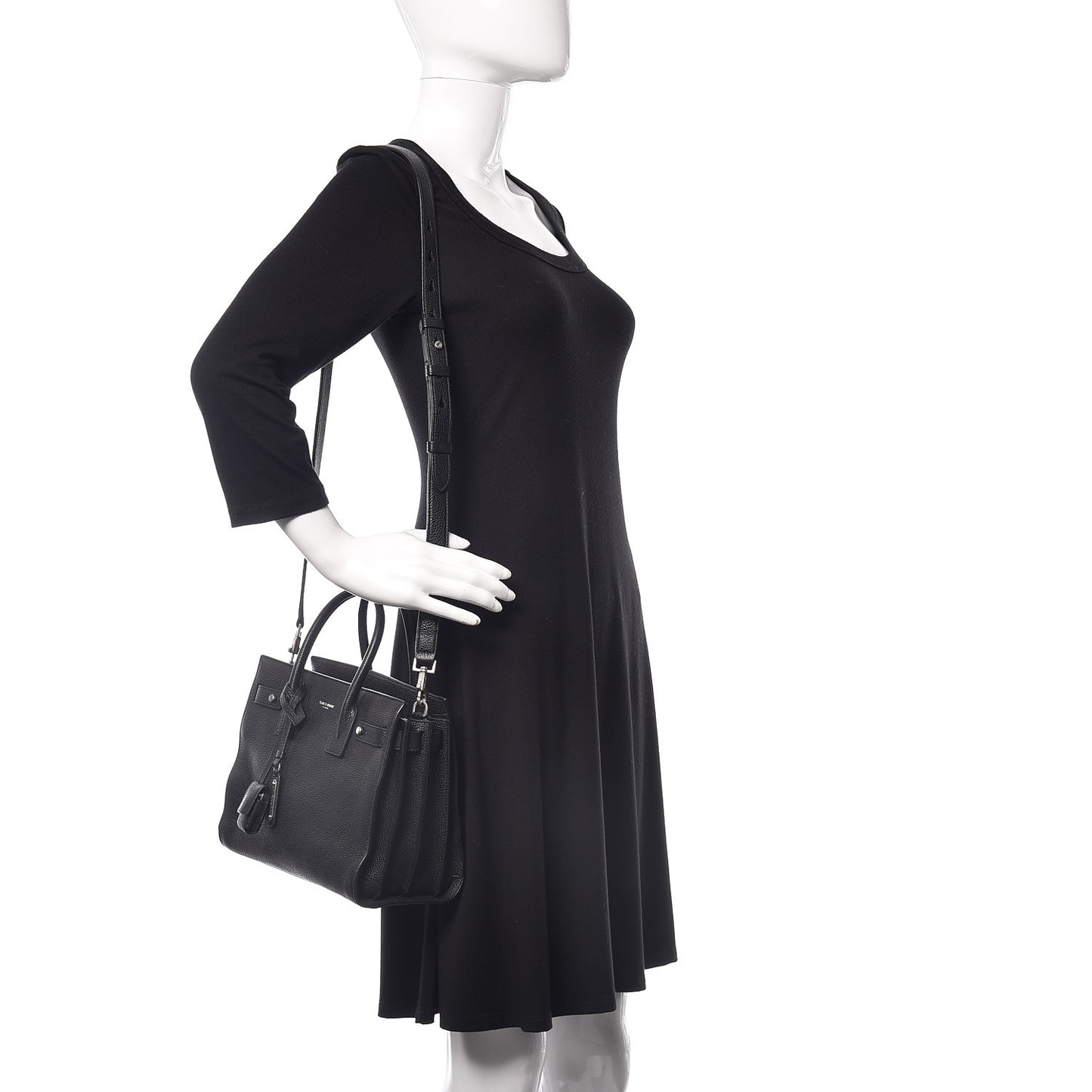 Grained Calfskin Baby Sac De Jour Souple Black