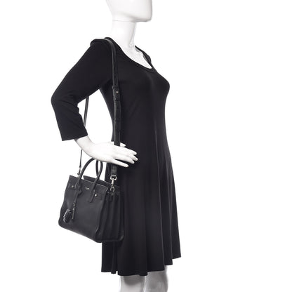 Saint Laurent Grained Calfskin Baby Sac De Jour Souple Black 2 of 12