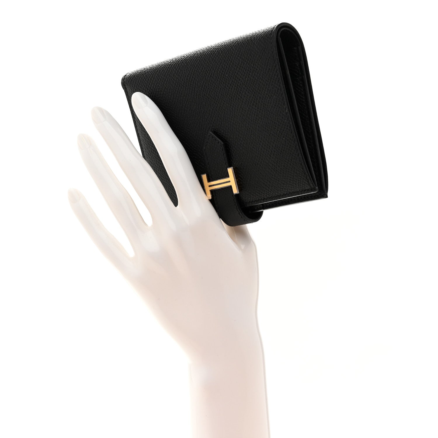 Hermes Epsom Bearn Compact Wallet Black 2 of 7
