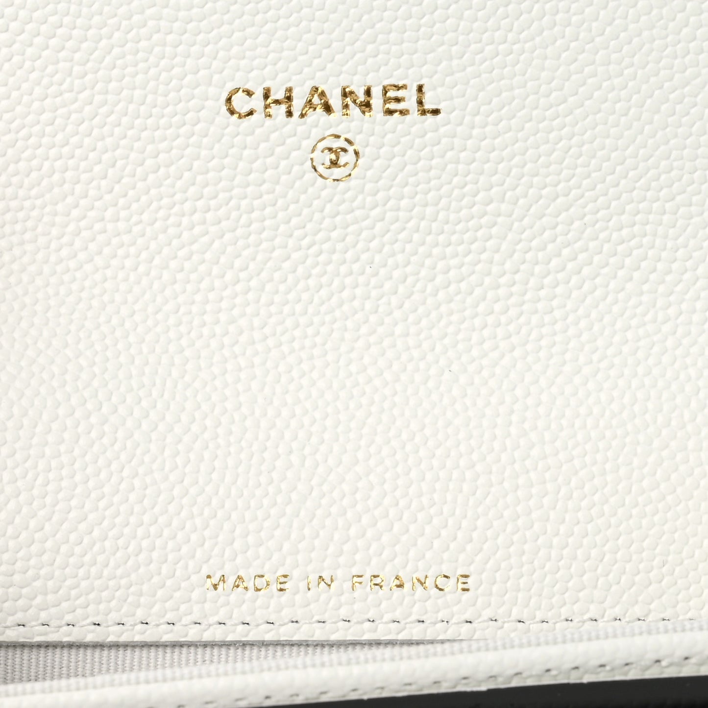 Caviar Quilted Flap Card Holder Wallet White